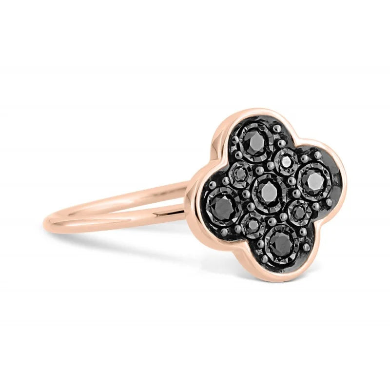 Bague Jardin Précieux or jaune et diamants noirs
