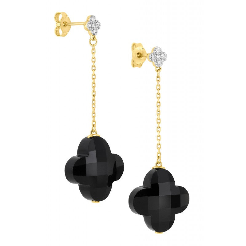 Boucles d'oreilles Friandise onyx or jaune et diamants