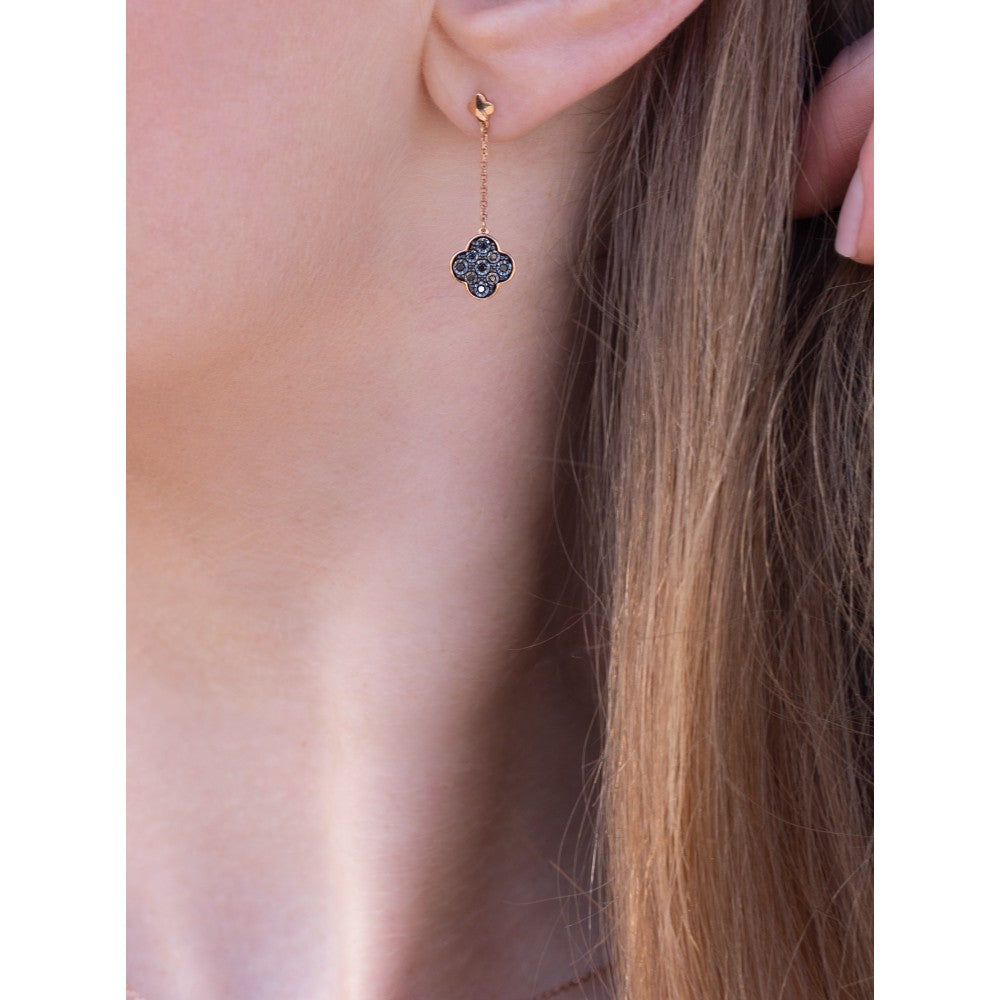 Boucles d'oreilles Jardin Précieux or jaune et diamants noirs