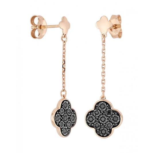 Boucles d'oreilles Jardin Précieux or jaune et diamants noirs