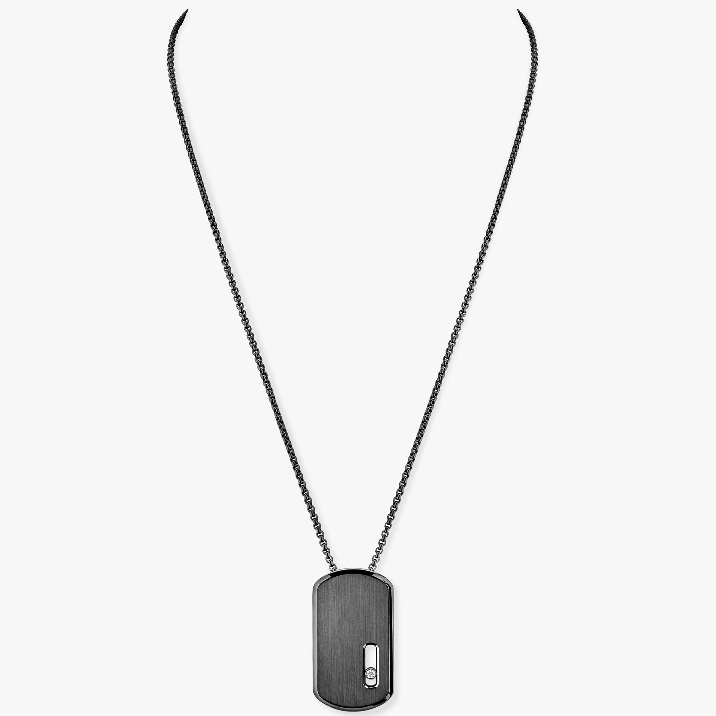 Collier Move Titanium Titane graphite et diamant
