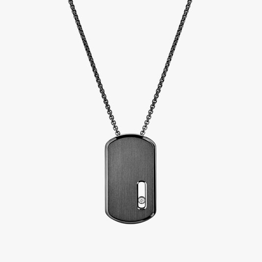Collier Move Titanium Titane graphite et diamant