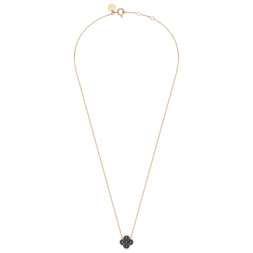 Collier Jardin Précieux petit modèle or jaune et diamants noirs