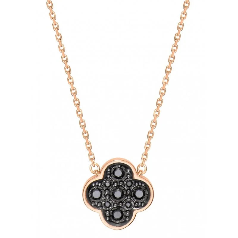 Collier Jardin Précieux petit modèle or jaune et diamants noirs