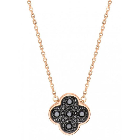Collier Jardin Précieux petit modèle or jaune et diamants noirs