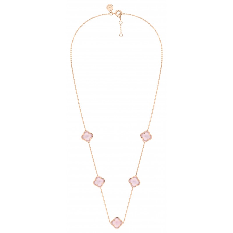 Collier Songe quartz rose or jaune