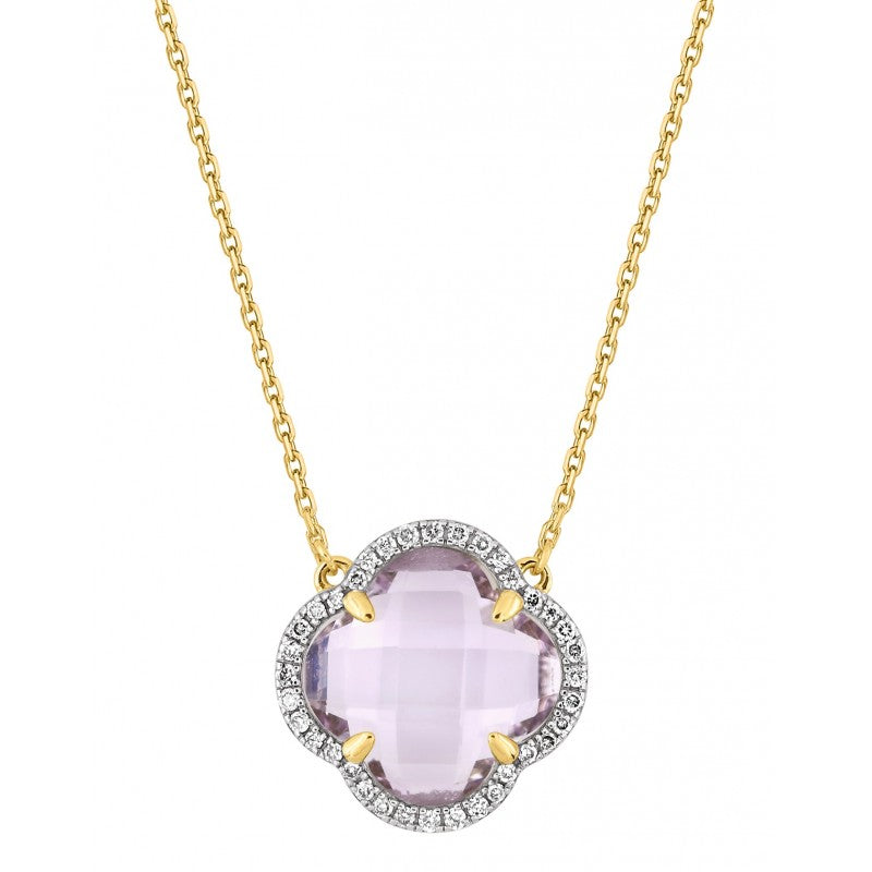 Collier Victoria améthyste or jaune et diamants