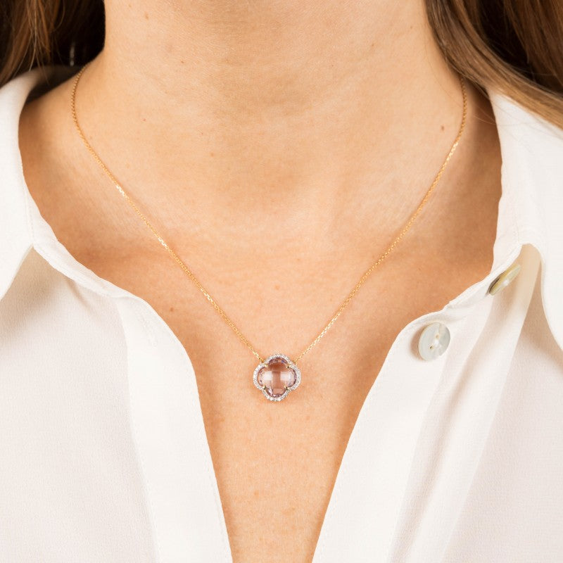 Collier Victoria améthyste or jaune et diamants