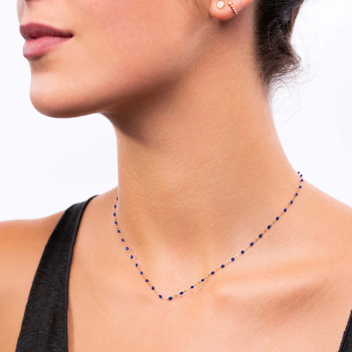 Collier Gigi Classique Prusse or jaune 42cm