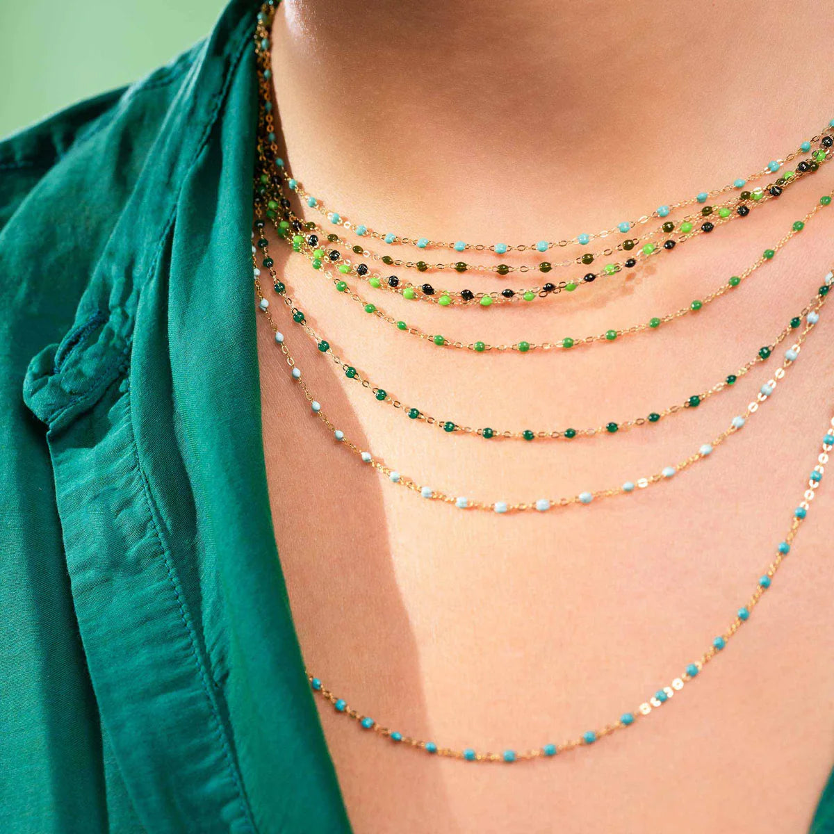 Collier Gigi Classique Prairie or jaune 42cm