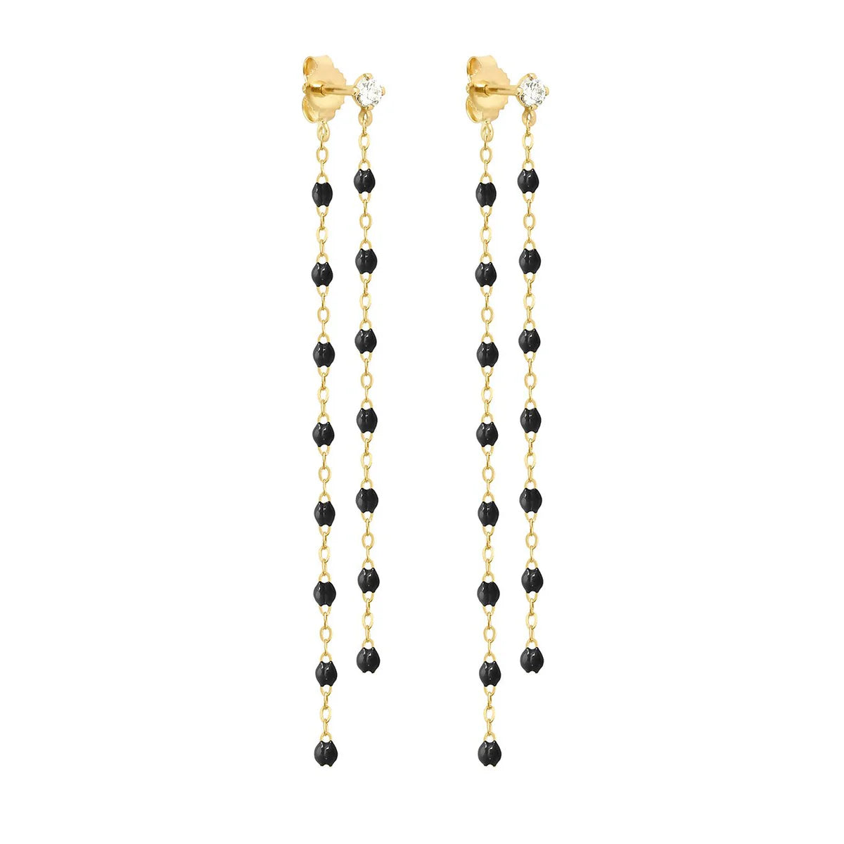 Boucles d'oreilles dansantes Gigi Classique Noir or jaune