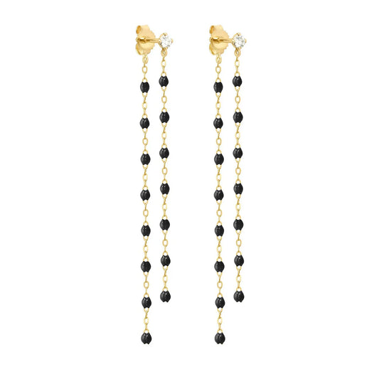 Boucles d'oreilles dansantes Gigi Classique Noir or jaune