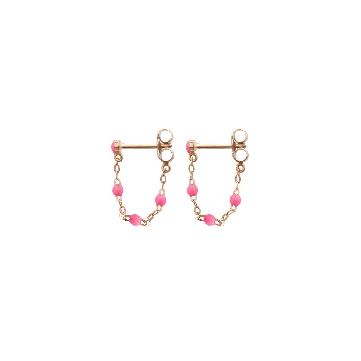 Boucles d'oreilles Gigi Classique Rose Fluo or rose