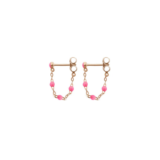 Boucles d'oreilles Gigi Classique Rose Fluo or rose