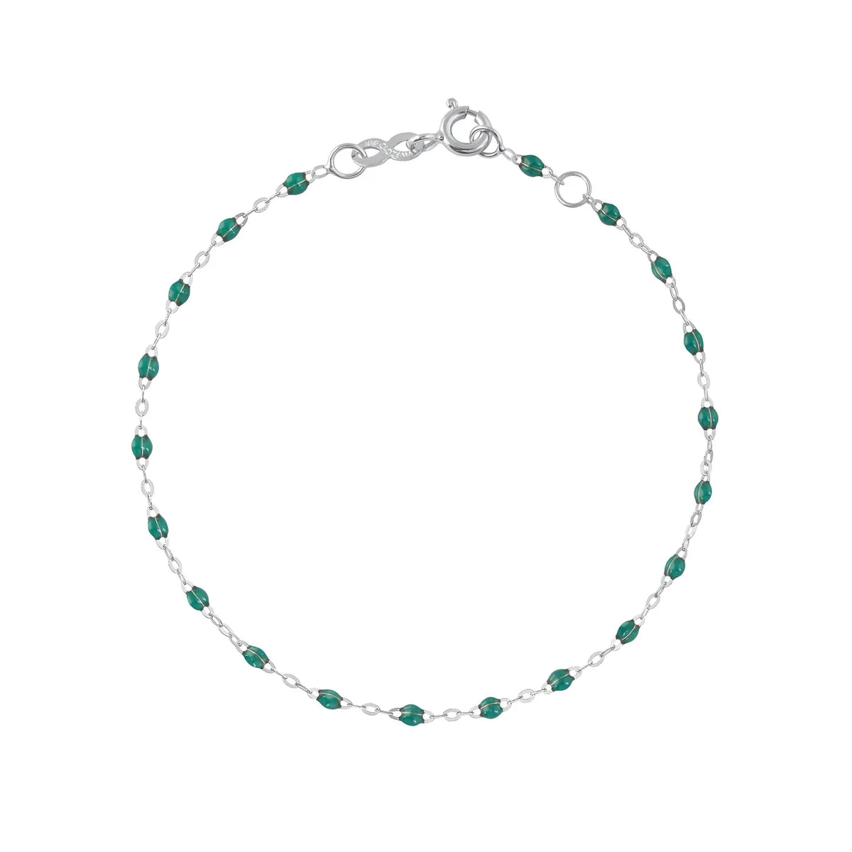 Bracelet Gigi Classique Emeraude or blanc 17cm