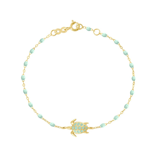 Bracelet Jade Tortue or jaune 17cm