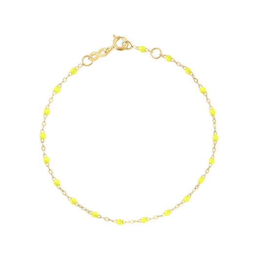 Bracelet Classique Jaune Fluo or jaune 42cm