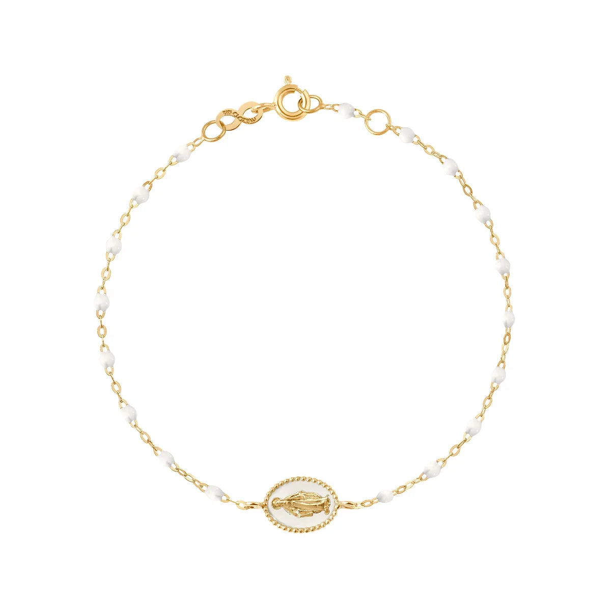 Bracelet Madone Blanc or jaune 17cm