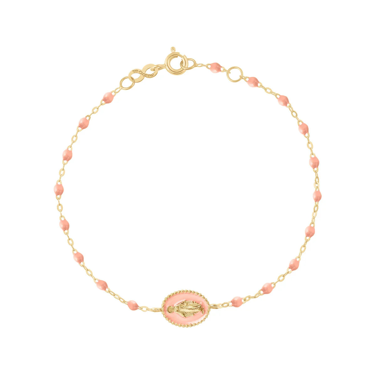 Bracelet Madone rose bébé or jaune 17cm