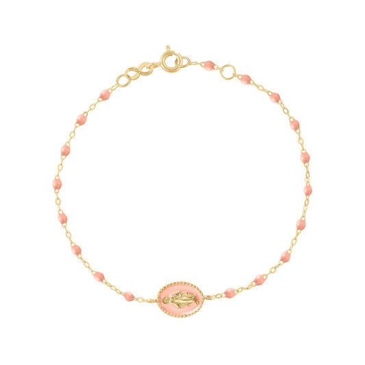 Bracelet Madone rose bébé or jaune 17cm