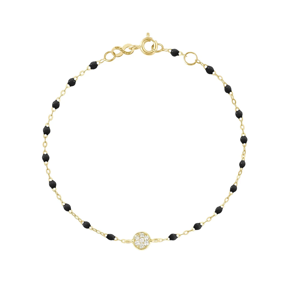 Bracelet Puce Noir or jaune diamants 17cm