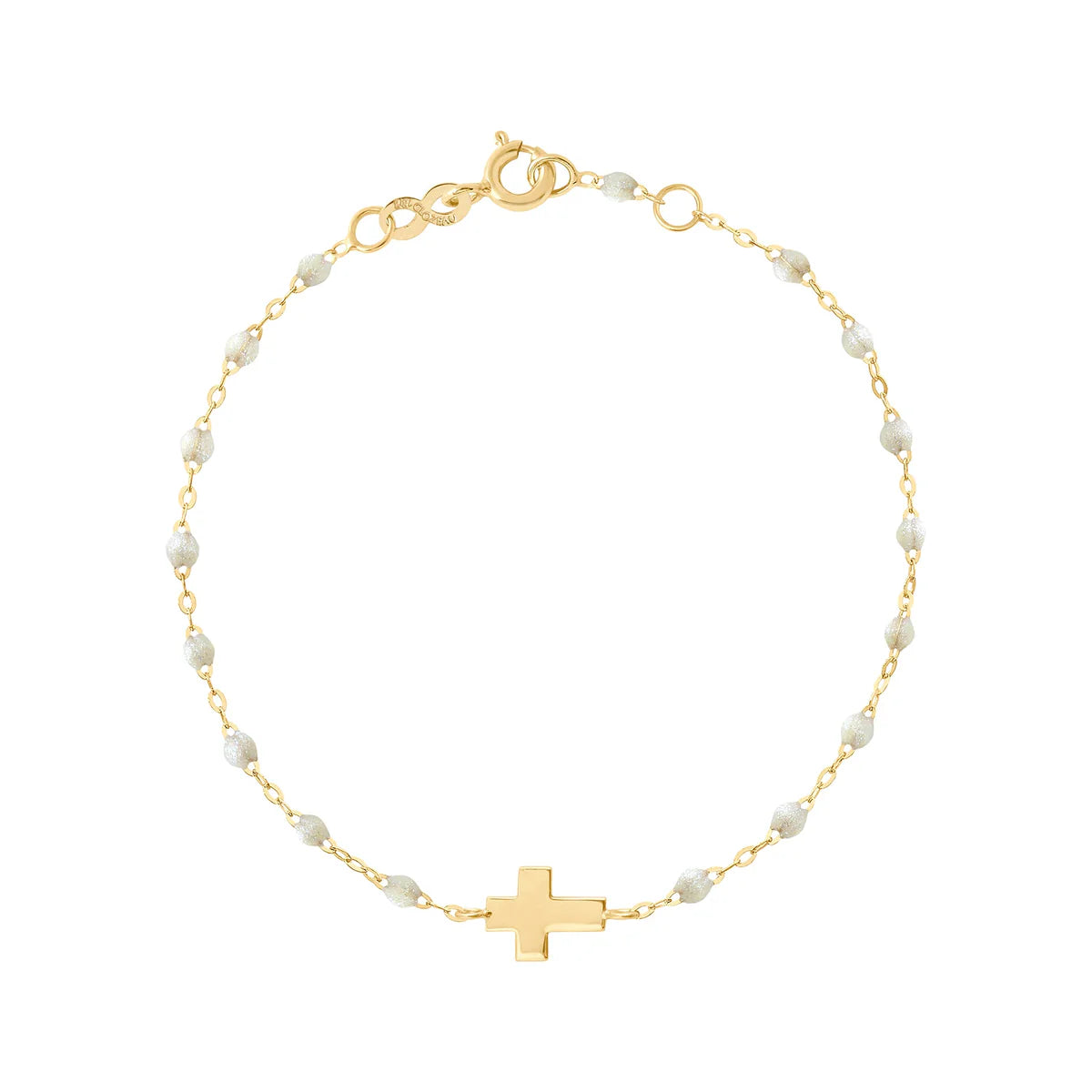 Bracelet Opale Croix or jaune 17cm