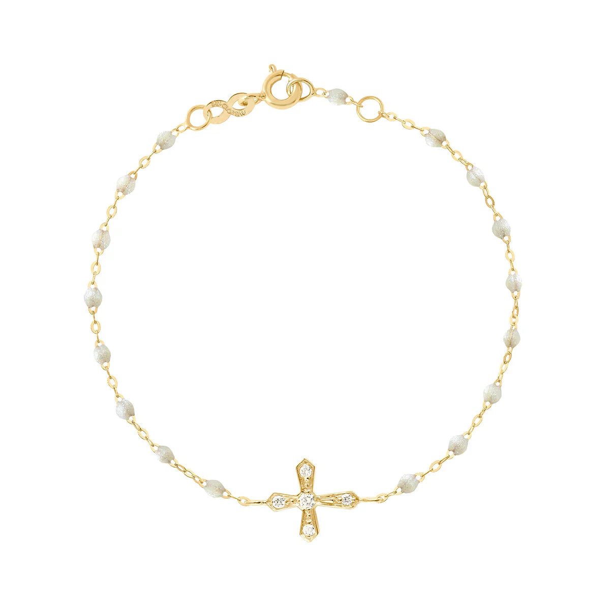 Bracelet Opale Croix Vintage or jaune 17cm