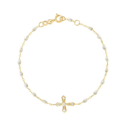 Bracelet Opale Croix Vintage or jaune 17cm