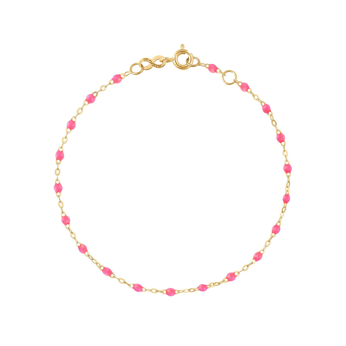 Bracelet Gigi Classique Rose Fluo or jaune 17cm