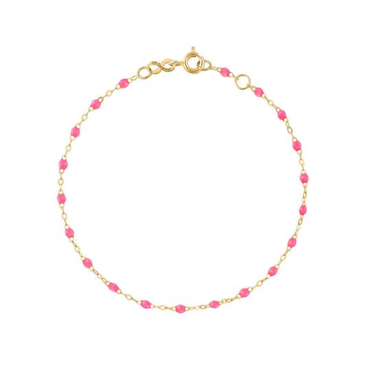 Bracelet Gigi Classique Rose Fluo or jaune 17cm