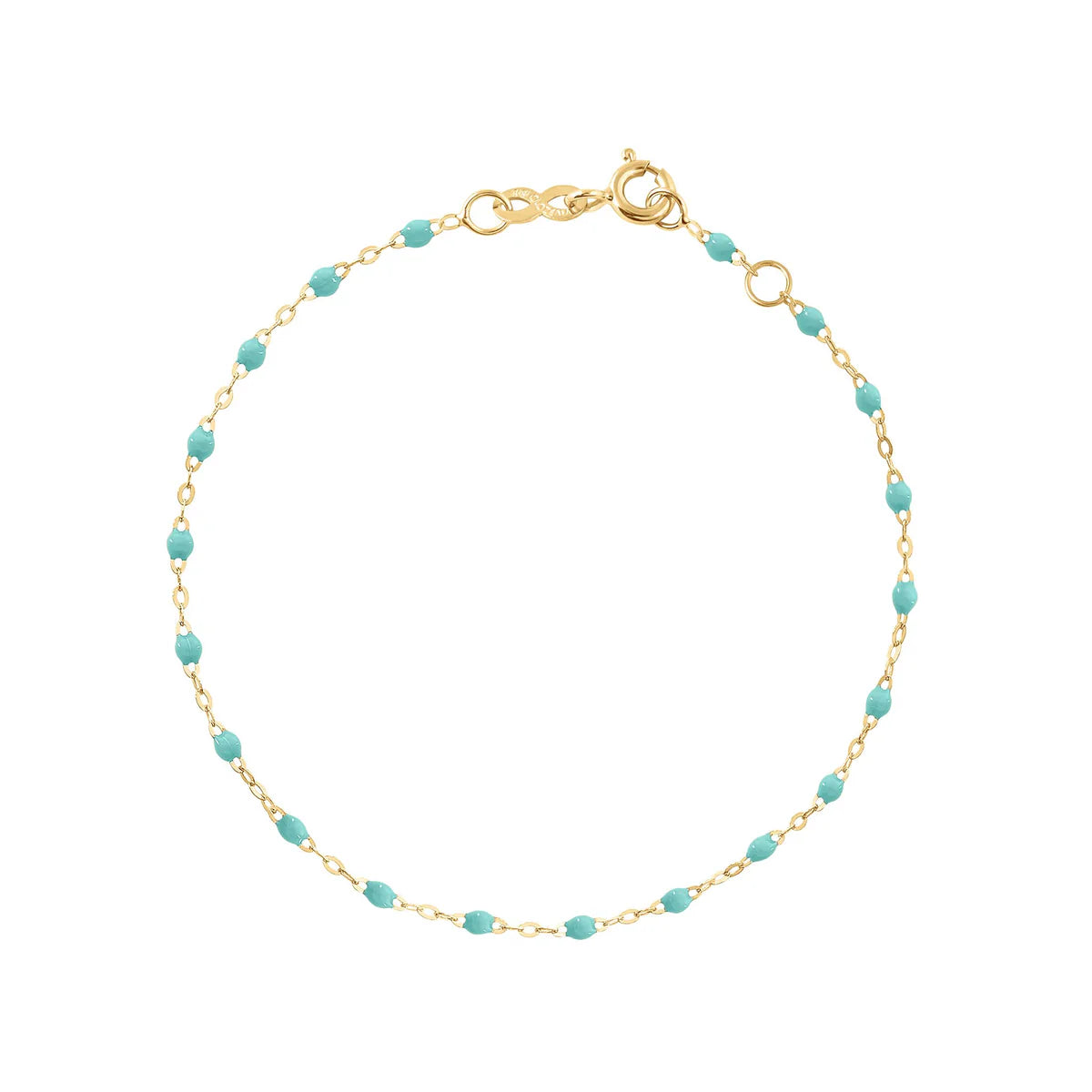 Bracelet Gigi Classique Vert d'eau or jaune 17cm