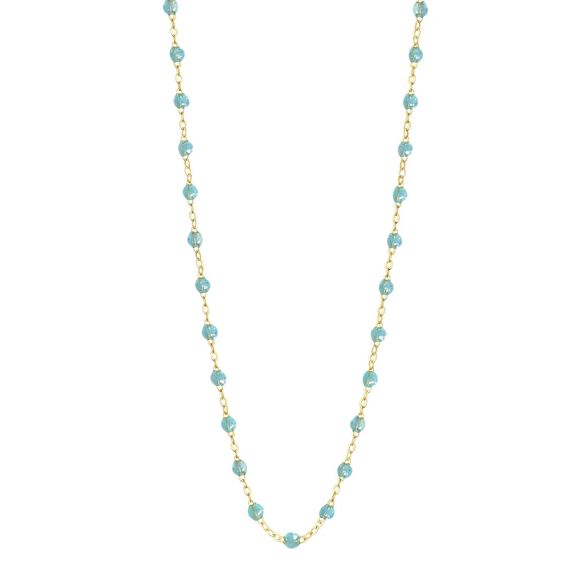 Collier Gigi Classique Aqua or jaune 42cm