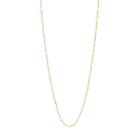 Collier Gigi Classique Blanc or jaune 42cm