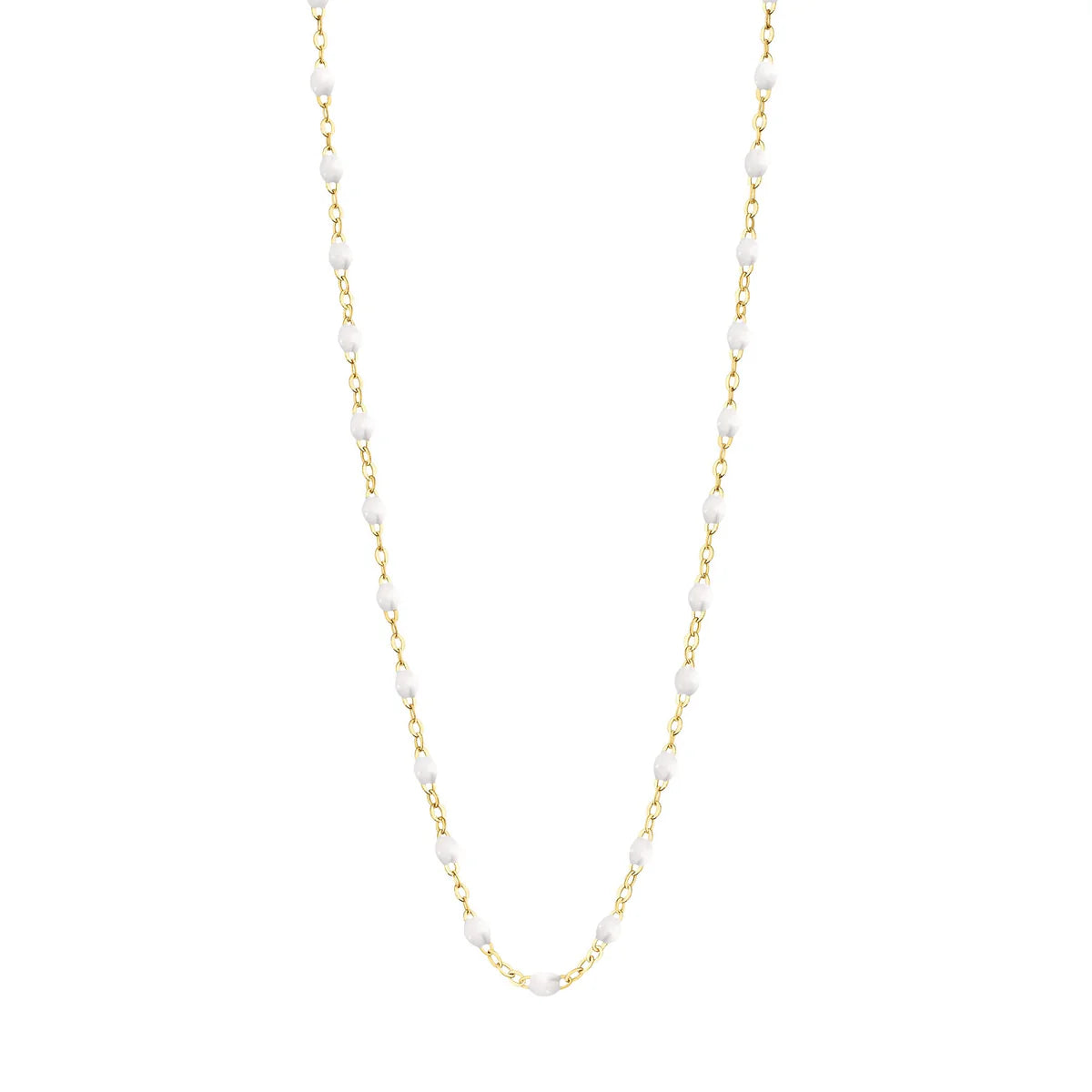 Collier Gigi Classique Blanc or jaune 45cm