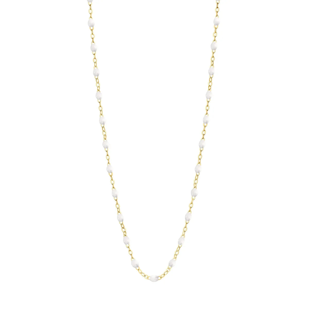 Collier Gigi Classique Blanc or jaune 50cm