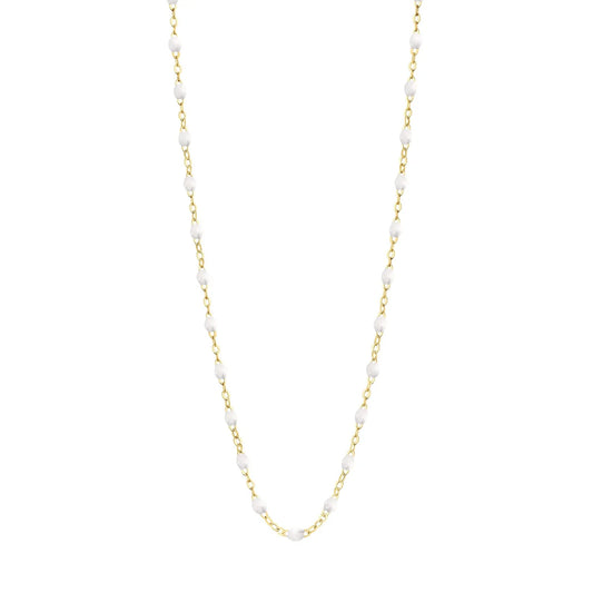 Collier Gigi Classique Blanc or jaune 50cm
