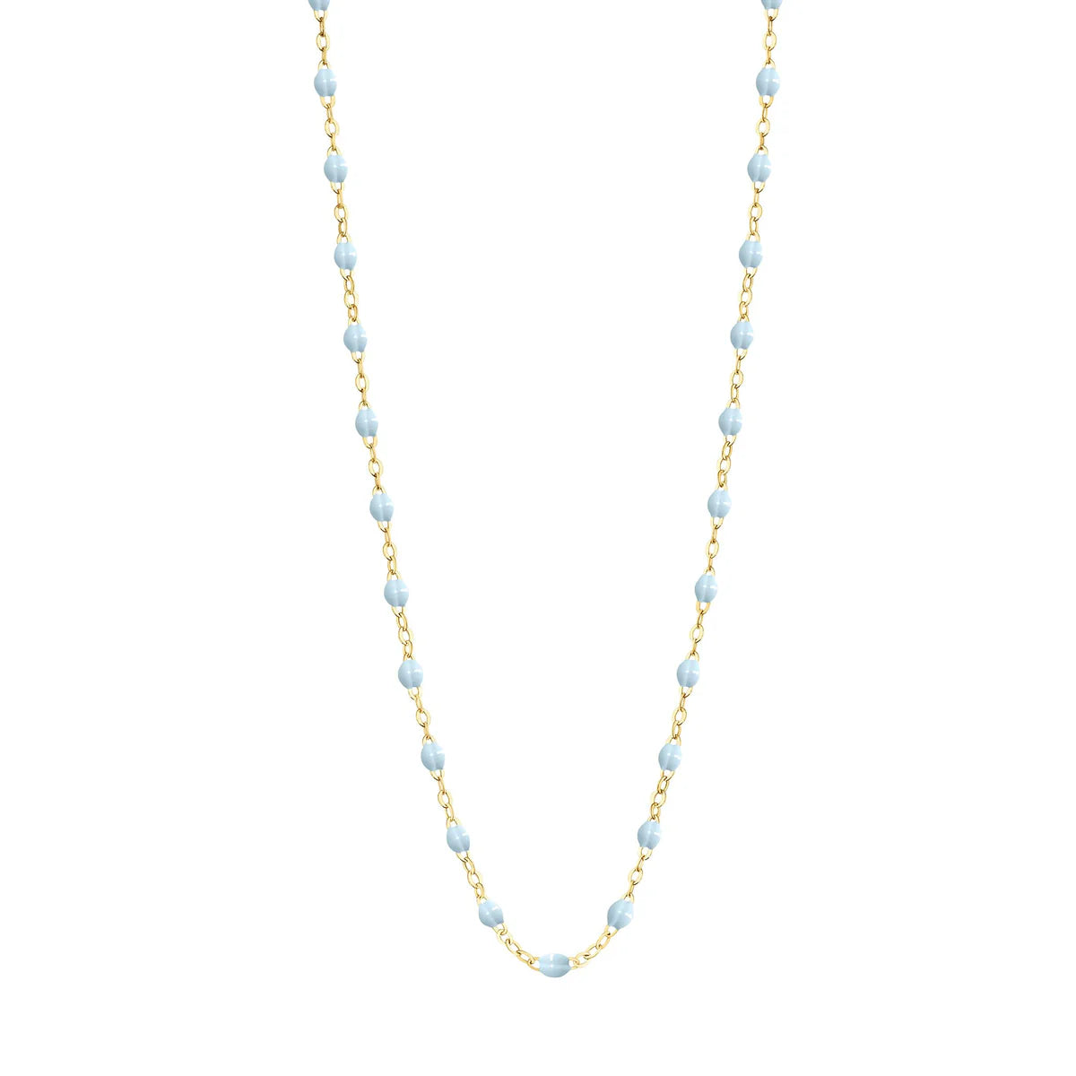 Collier Gigi Classique Bleu Layette or jaune 42cm