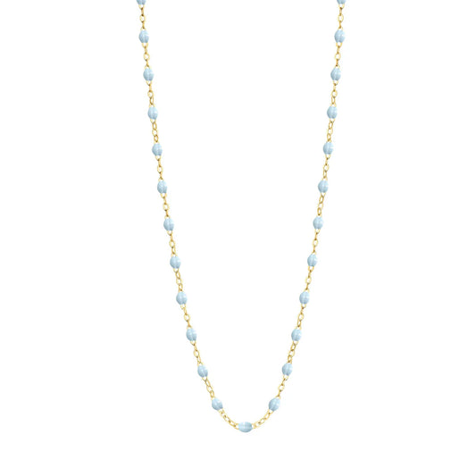 Collier Gigi Classique Bleu Layette or jaune 42cm