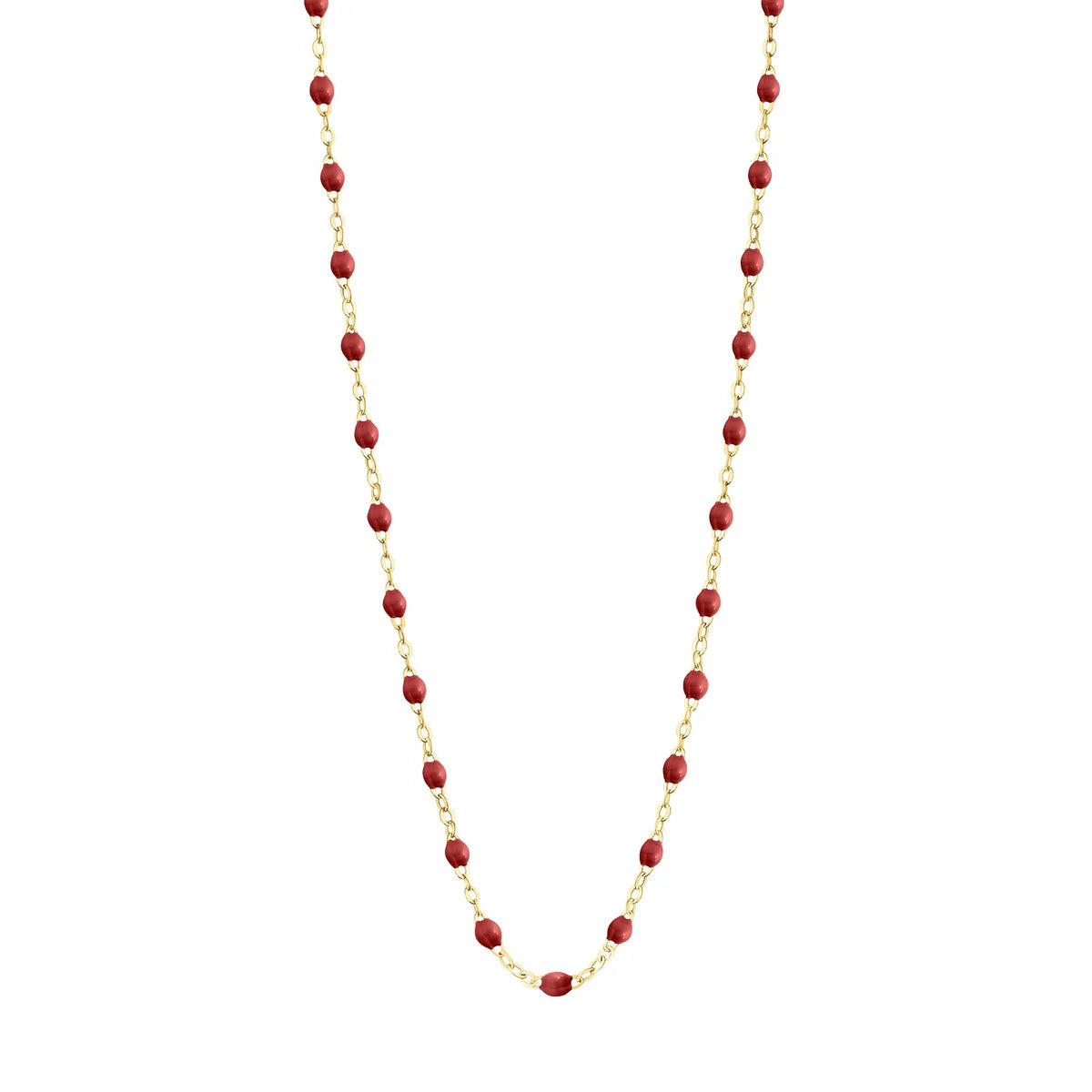 Collier Gigi Classique Bordeaux or jaune 42cm
