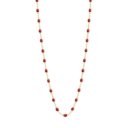 Collier Gigi Classique Bordeaux or jaune 42cm