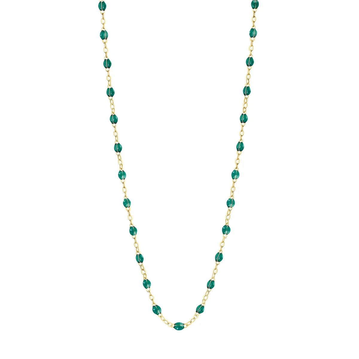 Collier Gigi Classique Emeraude or jaune 45cm