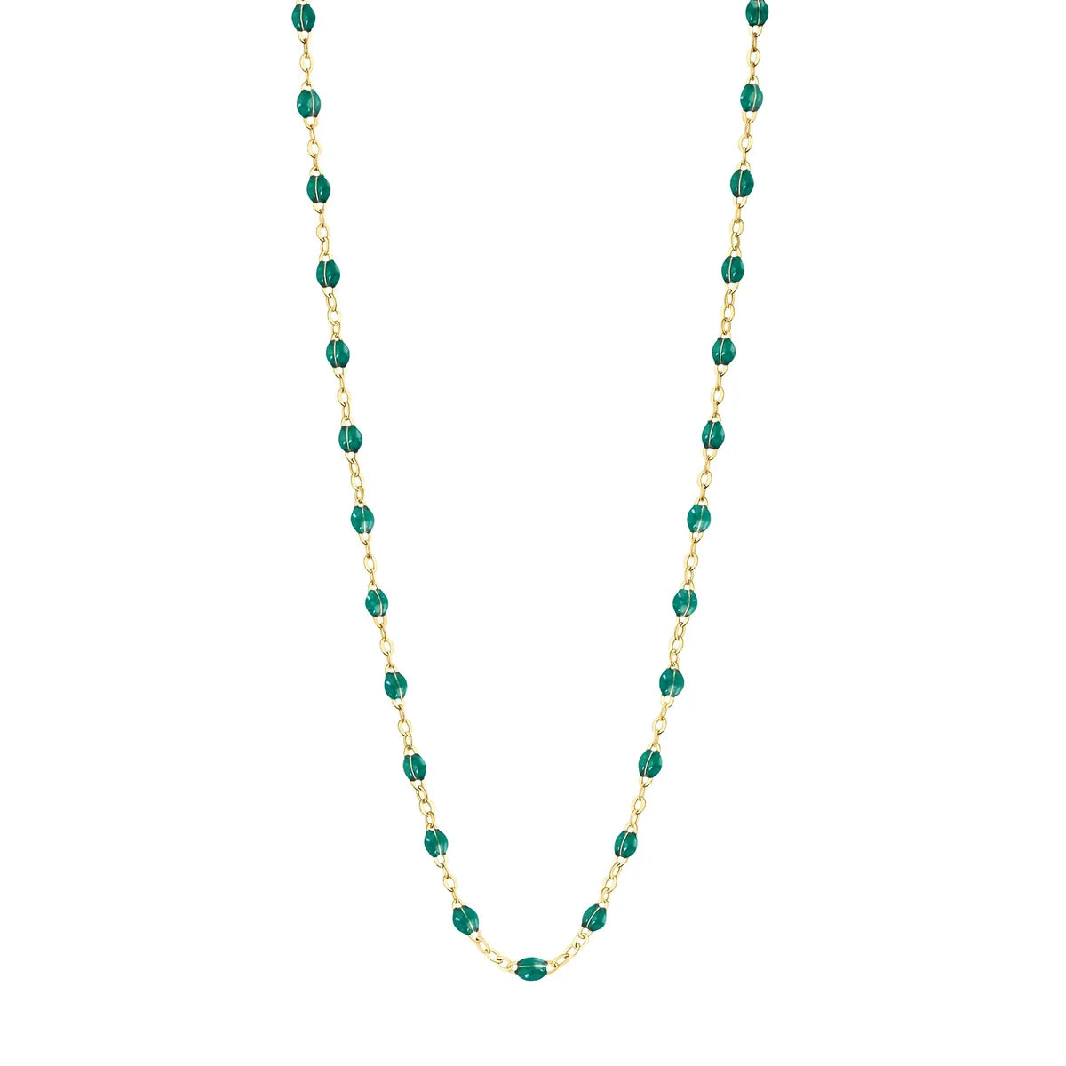 Collier Gigi Classique Emeraude or jaune 50cm