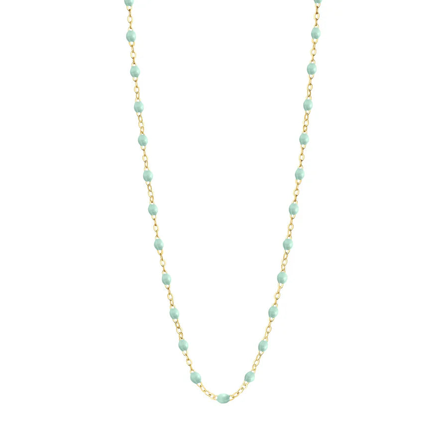 Collier Gigi Classique Jade or jaune 42cm