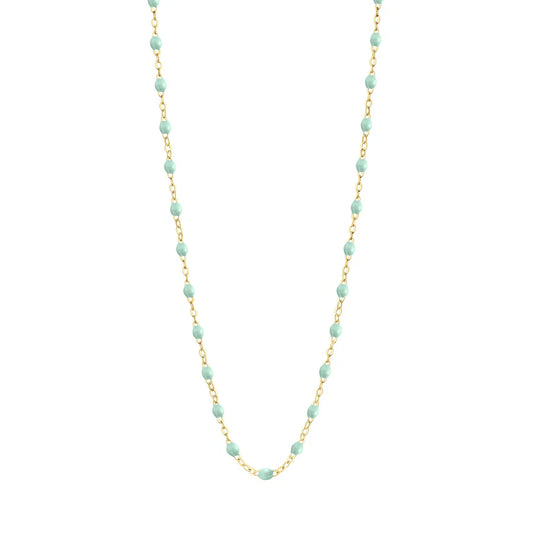 Collier Gigi Classique Jade or jaune 42cm