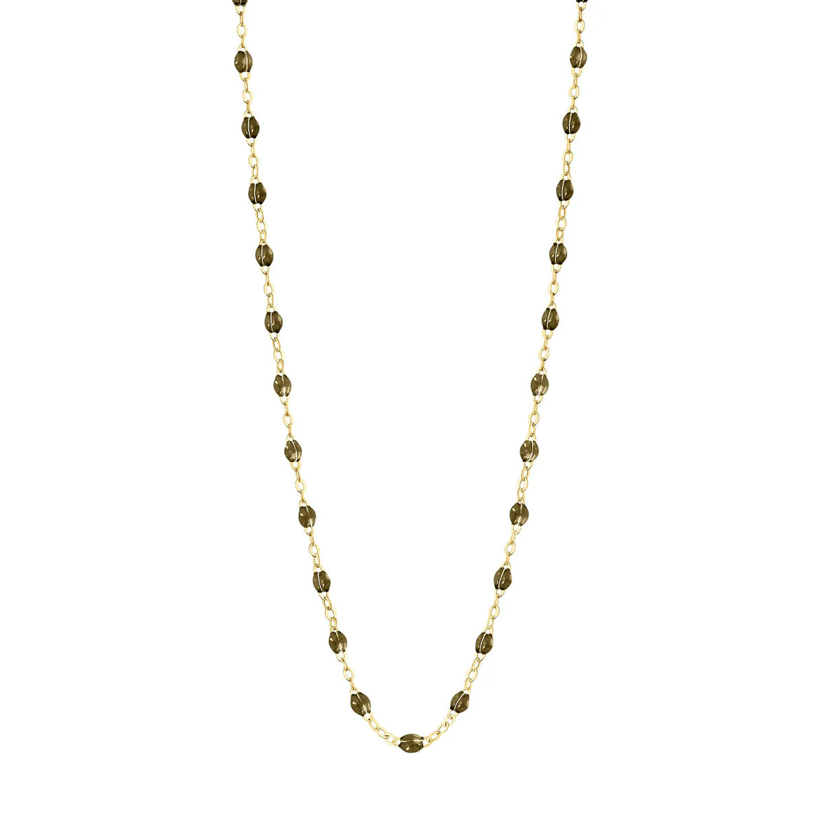 Collier Gigi Classique Kaki or jaune 42cm
