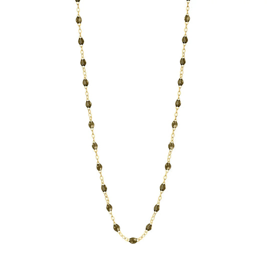Collier Gigi Classique Kaki or jaune 42cm