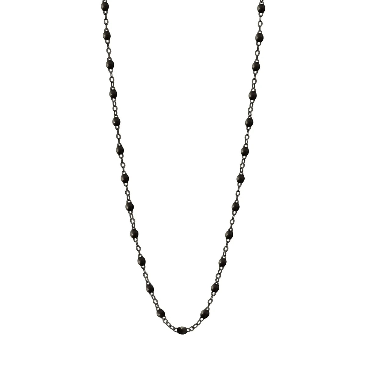 Collier Gigi Classique Black on Black or rhodié noir 45cm