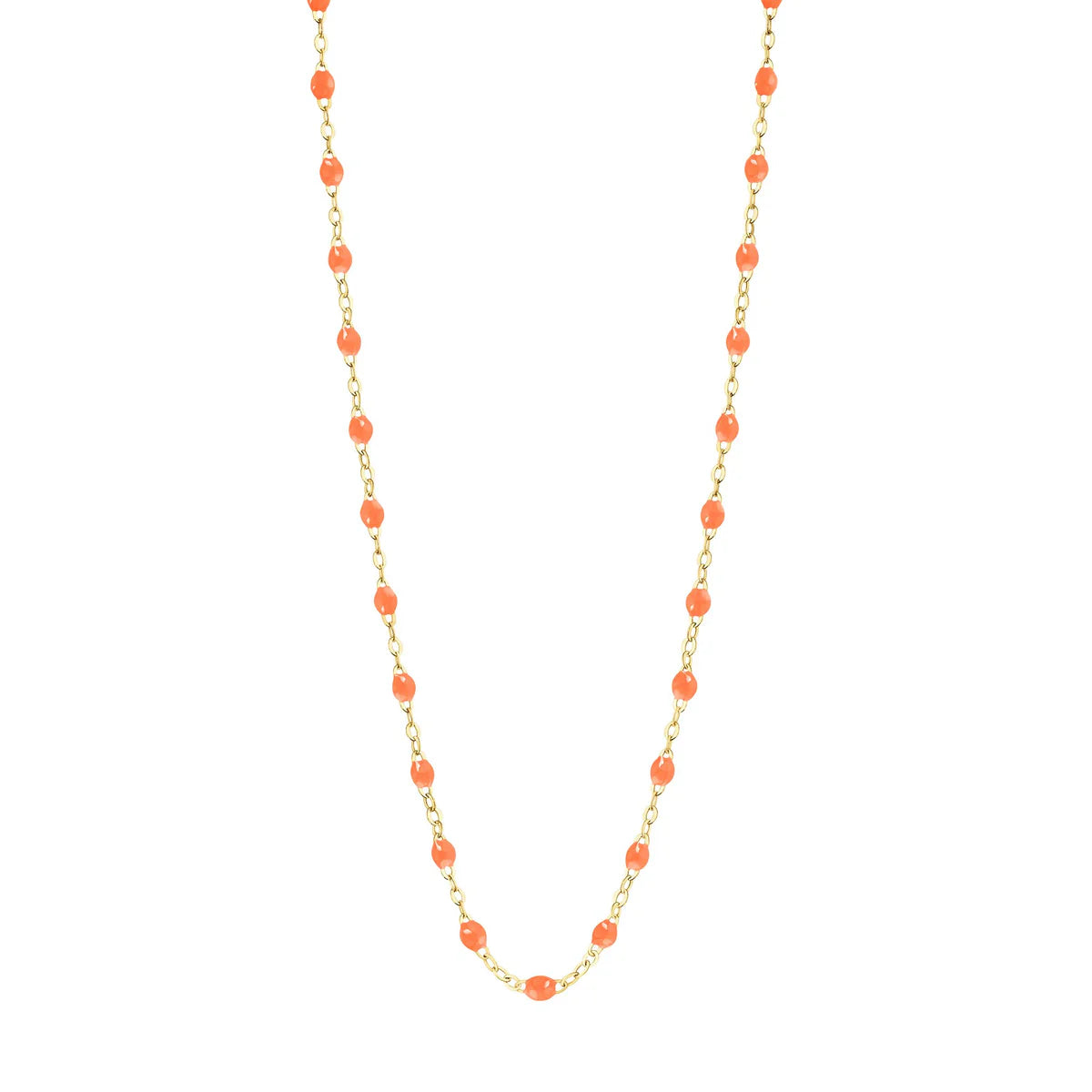Collier Gigi Classique Orange Fluo or jaune 42cm