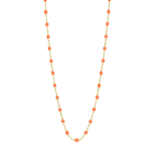 Collier Gigi Classique Orange Fluo or jaune 45cm