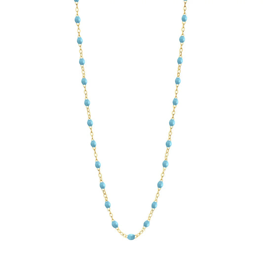 Collier Gigi Classique Turquoise or jaune 42cm